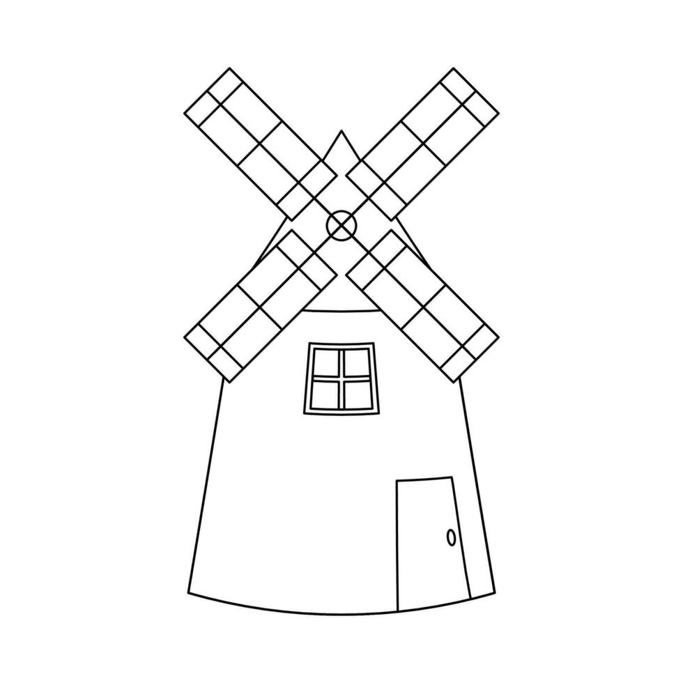 Mill, windmill. Ukrainian symbols. vector