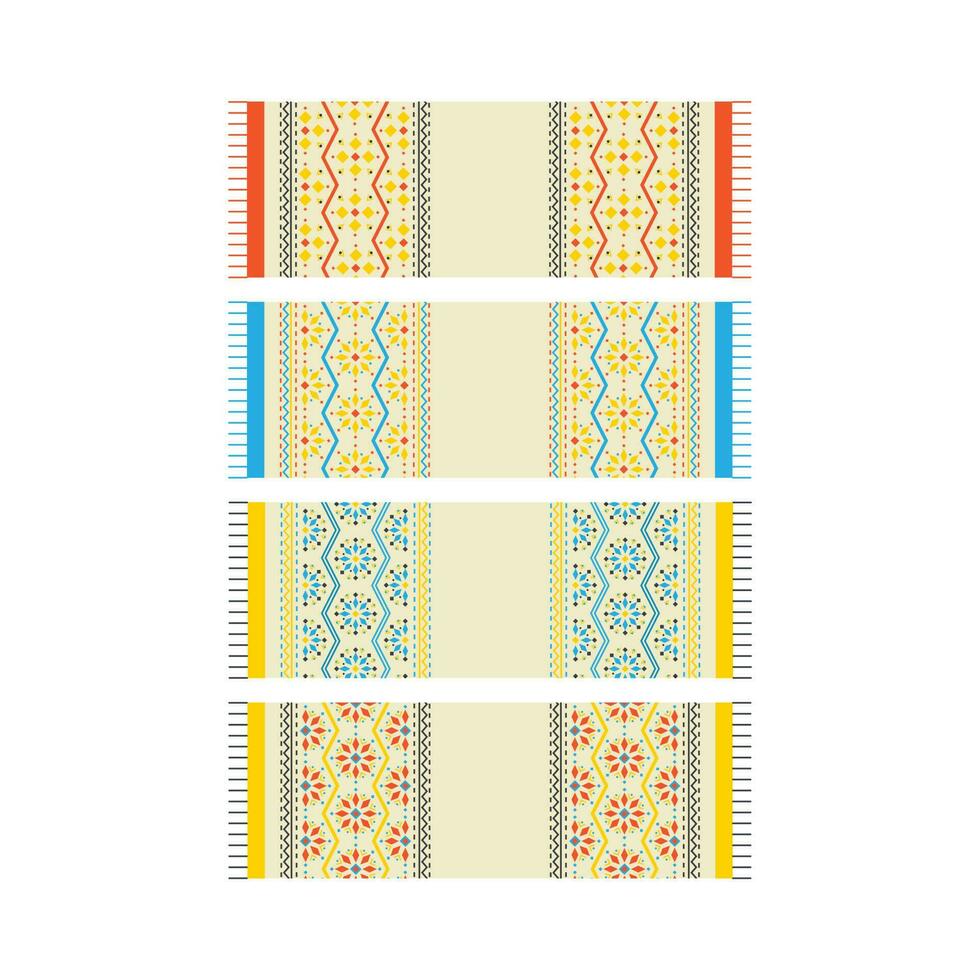 A set of towels with embroidery. Ukrainian symbols. vector