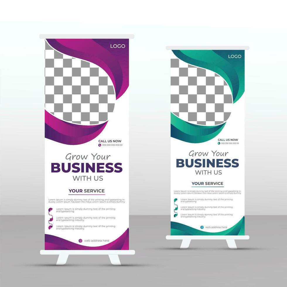 Corporate Roll Up Banner Signage Standee Template, Creative Business X Banner Design Layout,Pull Up Banner vector