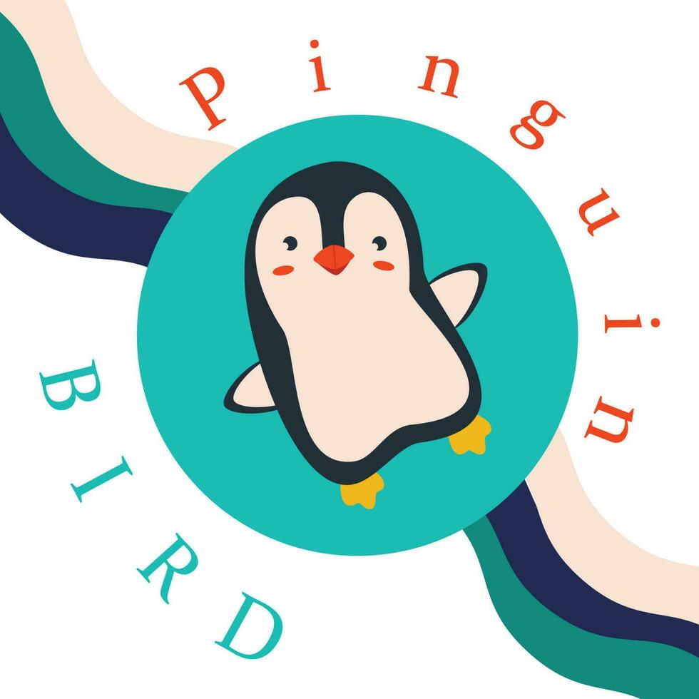 póster, bandera con pingüino pájaro y texto. póster diseño diseño. vector