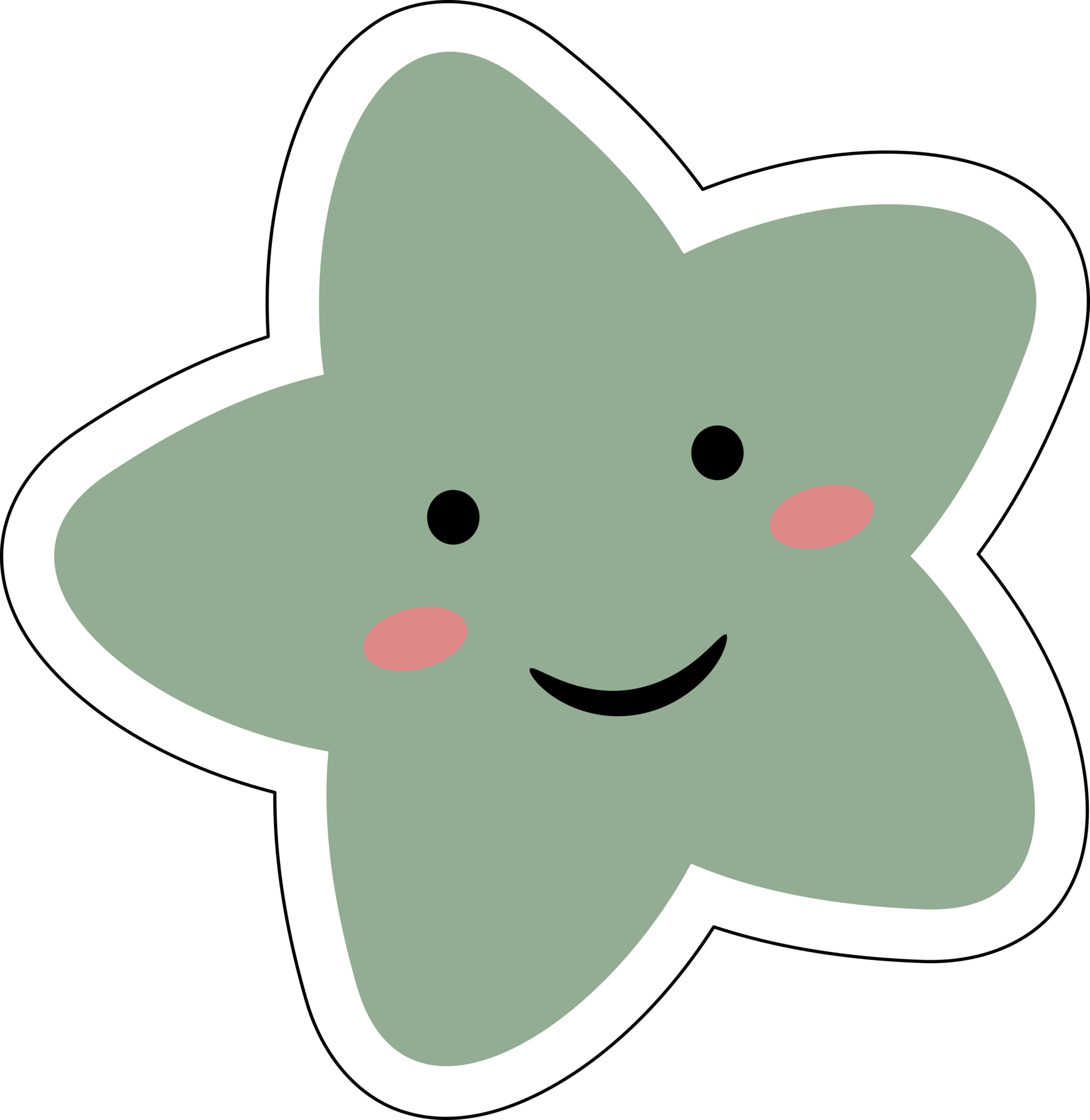 Grün kawaii süß Sterne Pastell- mit Lächeln Gesichter Karikatur auf  transparent Hintergrund zum Kinder. süß Star Karikatur Aufkleber. 24223229  PNG