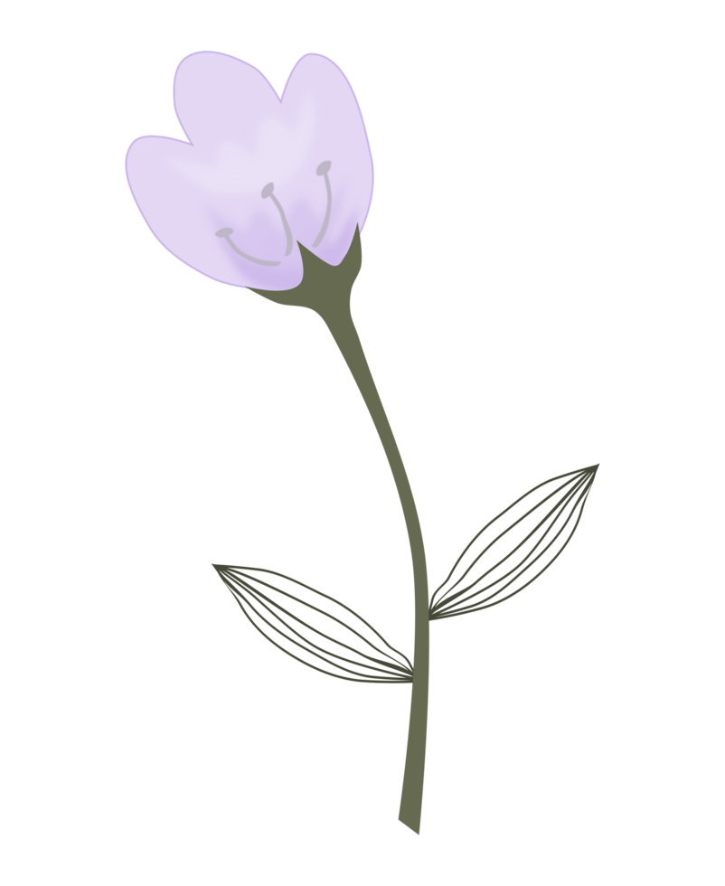 mooi Purper tekening bloem PNG illustratie.