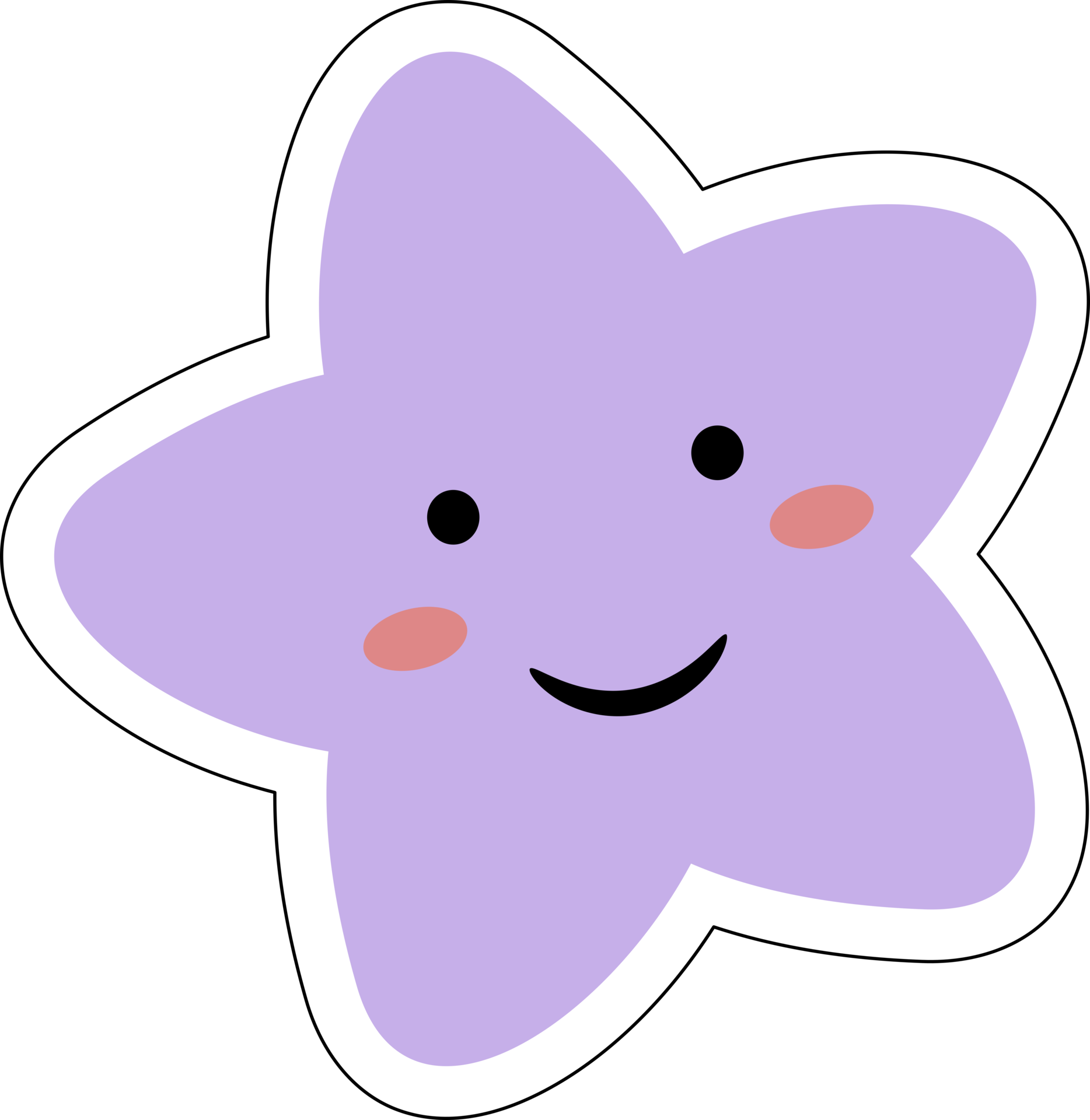 lila kawaii süß Sterne Pastell- mit Lächeln Gesicht Karikatur auf  transparent Hintergrund. 24223248 PNG