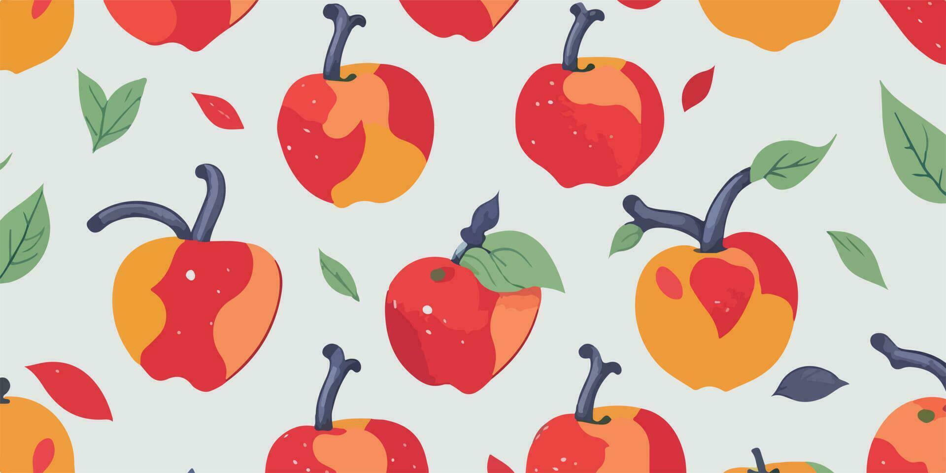 hecho a mano elegancia, dibujado a mano manzana patrones en delicado antecedentes vector