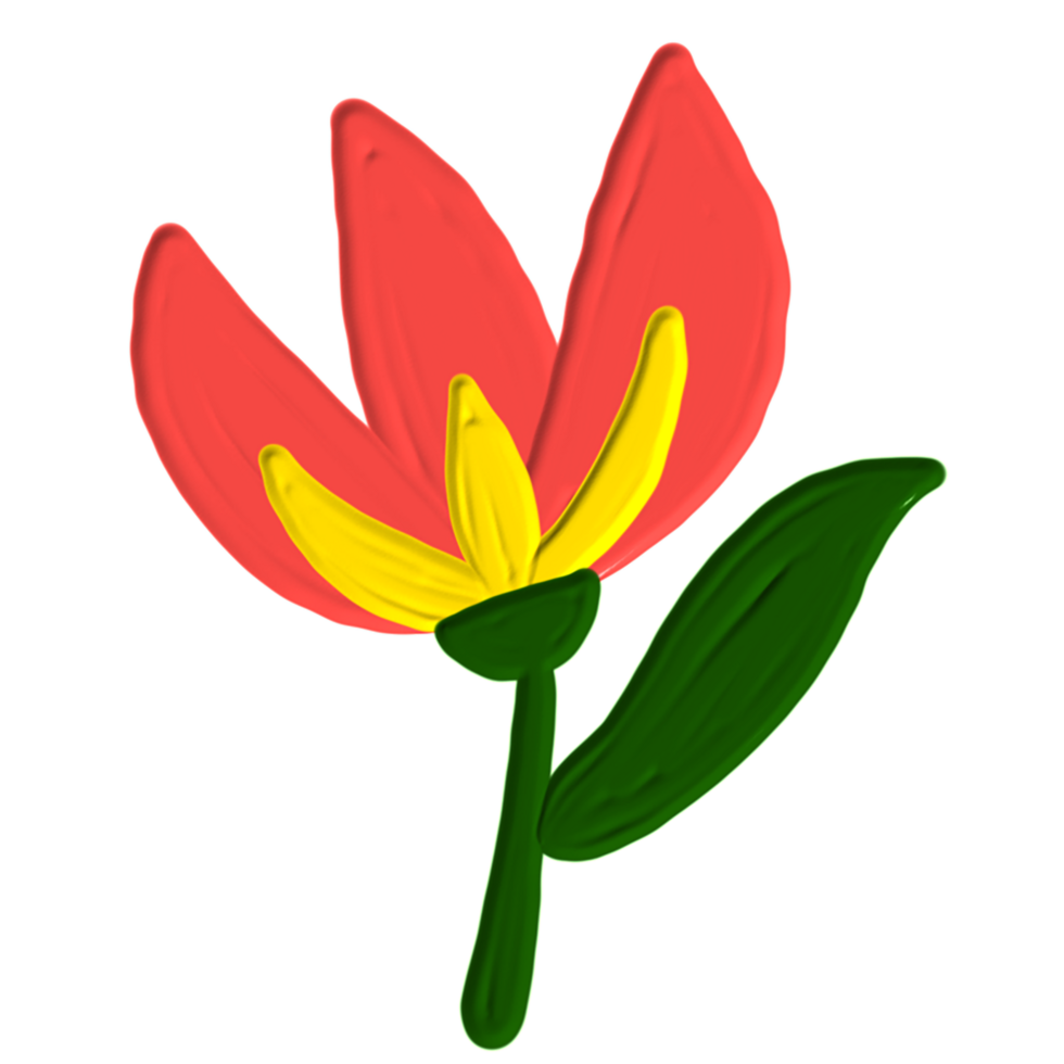 hand drawn painterly flower png