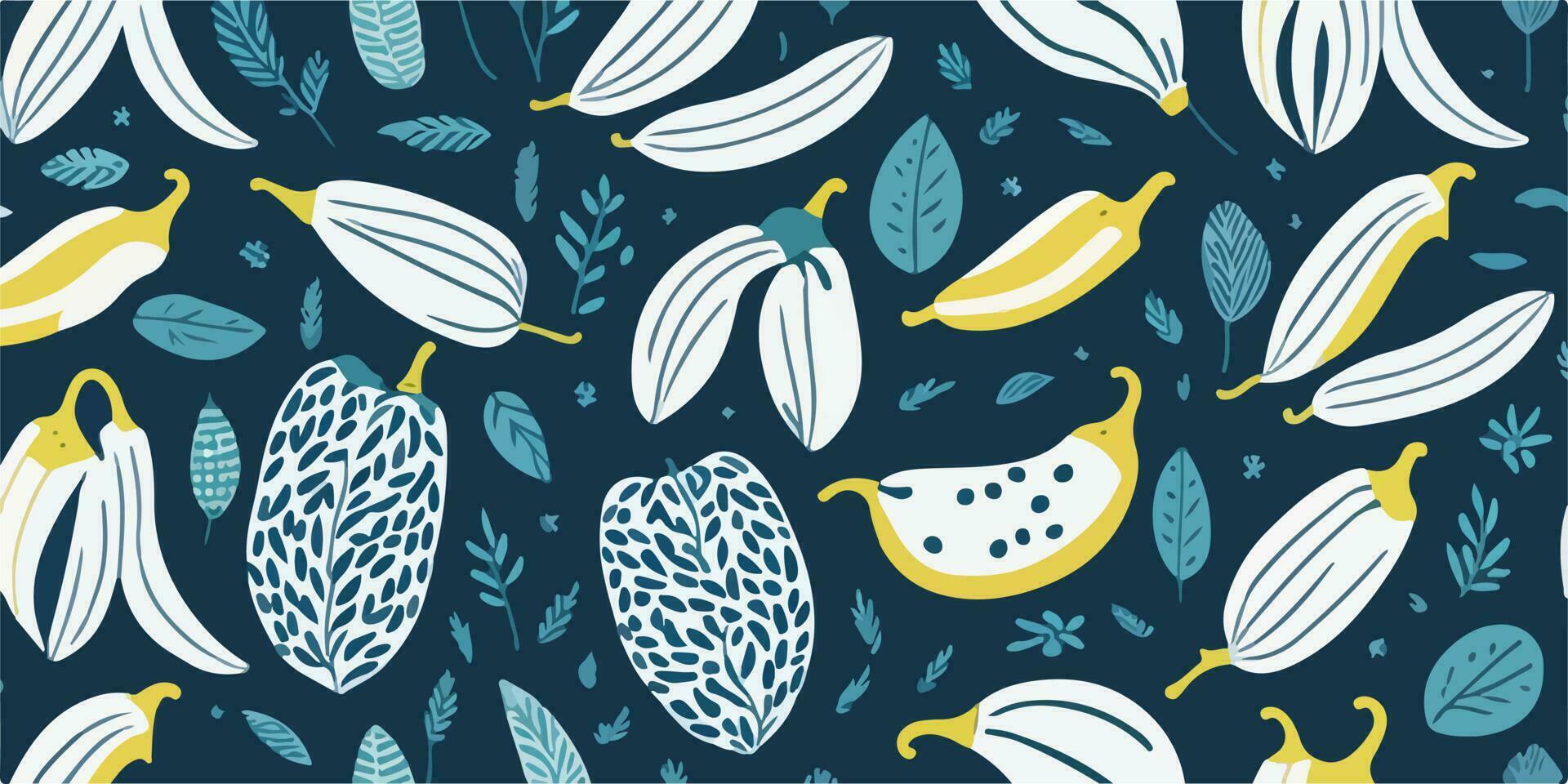 Fruity Freshness, Vector Illustration of Banana Patterns for Summer