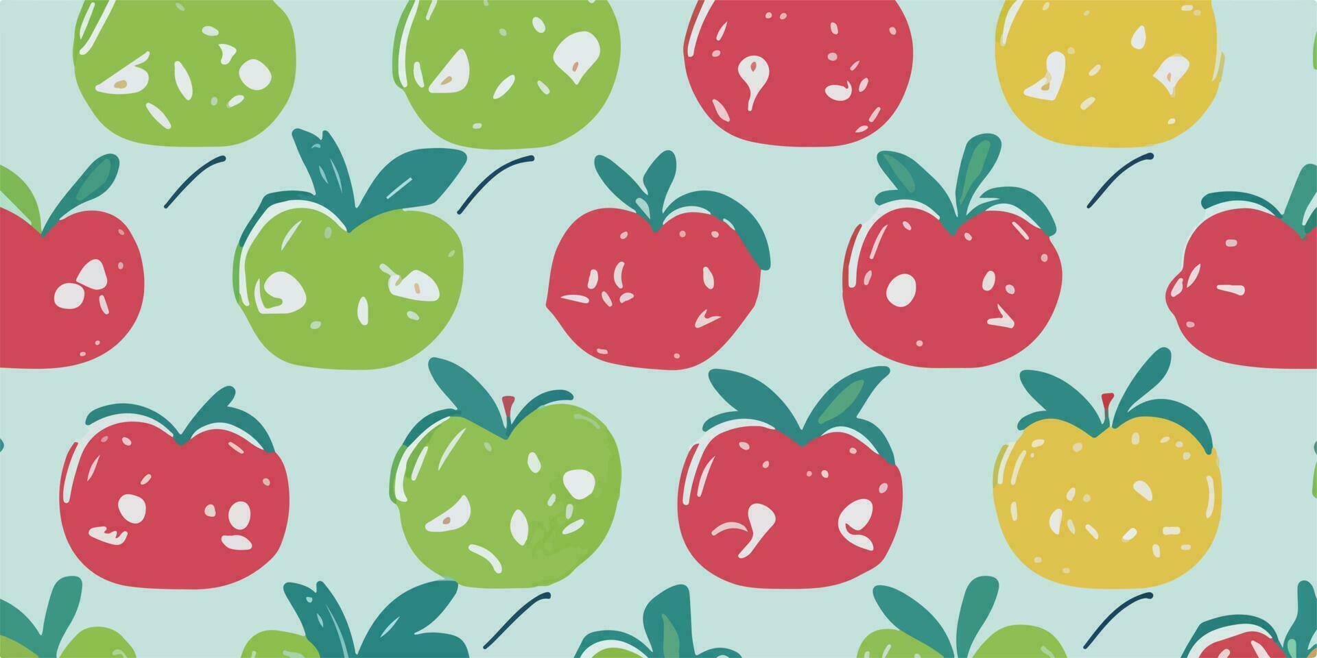 Tropical Paradise, Apple Patterns with Vibrant Exotic Floral Illustrations vector
