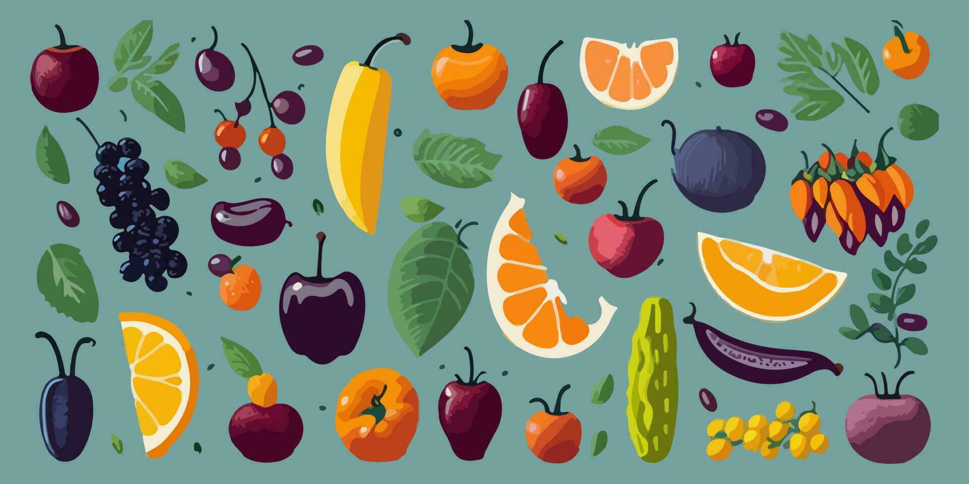 Juicy and Aromatic Fruit Crafted in Delightful Vector Art