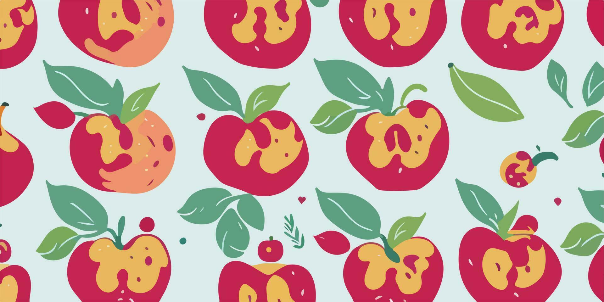 Organic Abstractions, Artistic Apple Patterns in Nature-Inspired Design vector