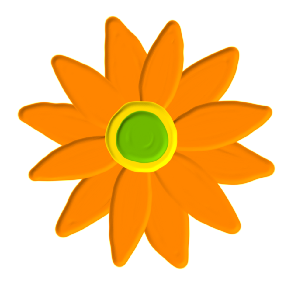 hand drawn painterly flower png
