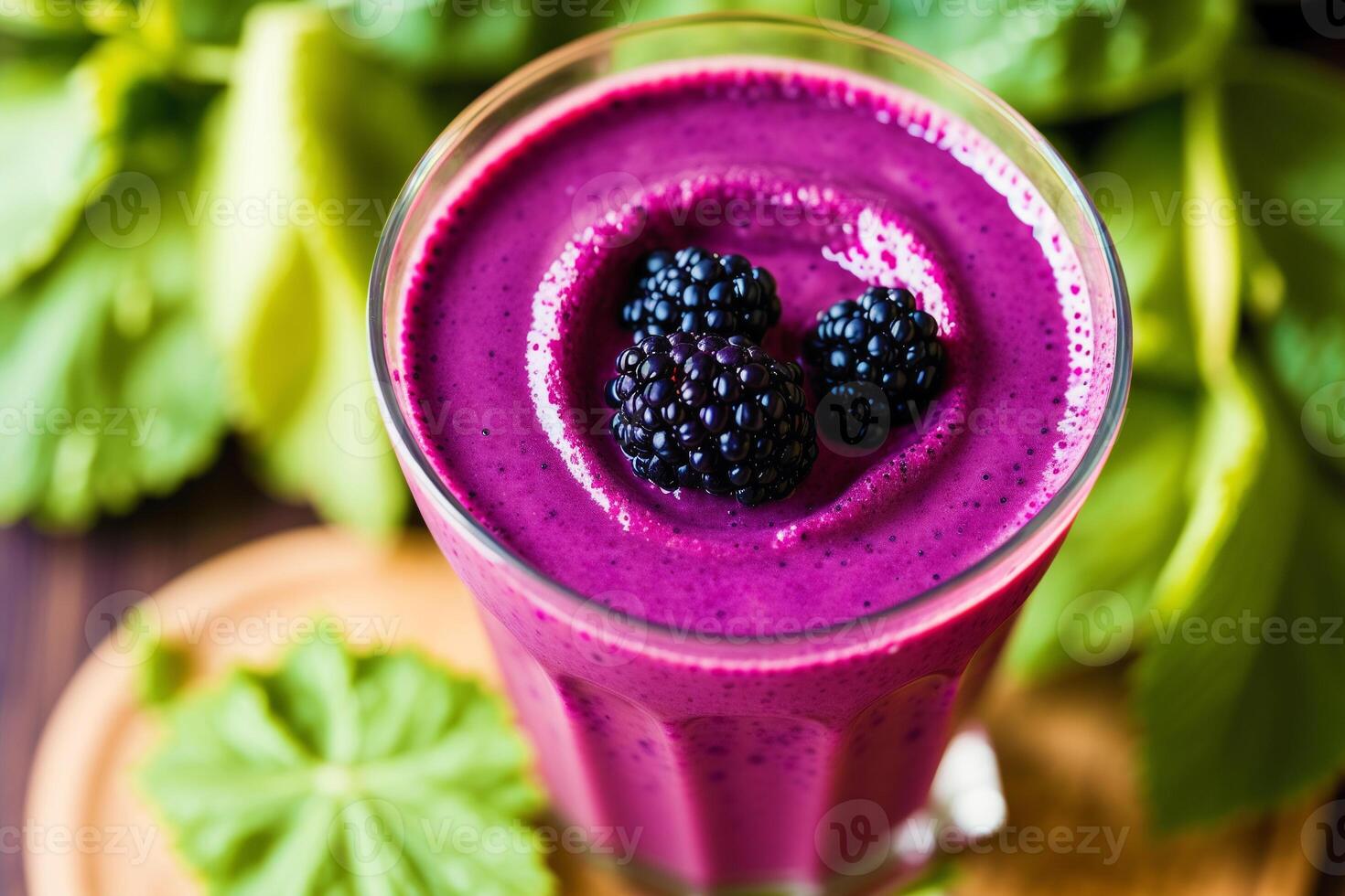 Tasty Blackberry Smoothie. Berrylicious Bliss. Blackberry Smoothie Delight. photo