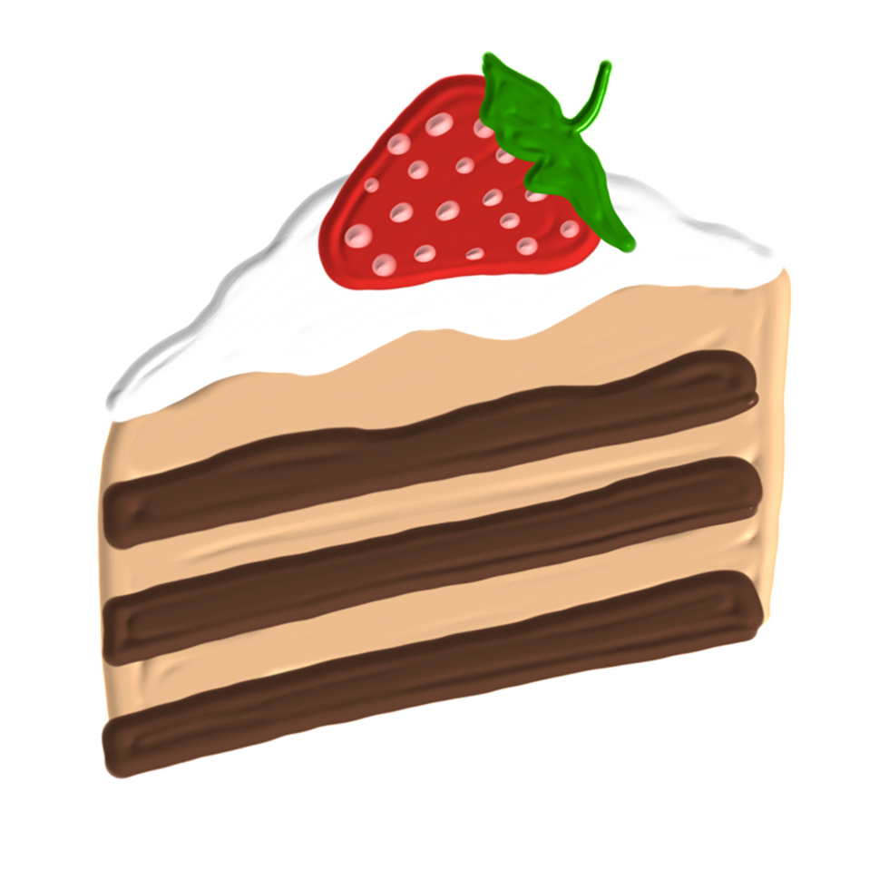 hand drawn cute cake png