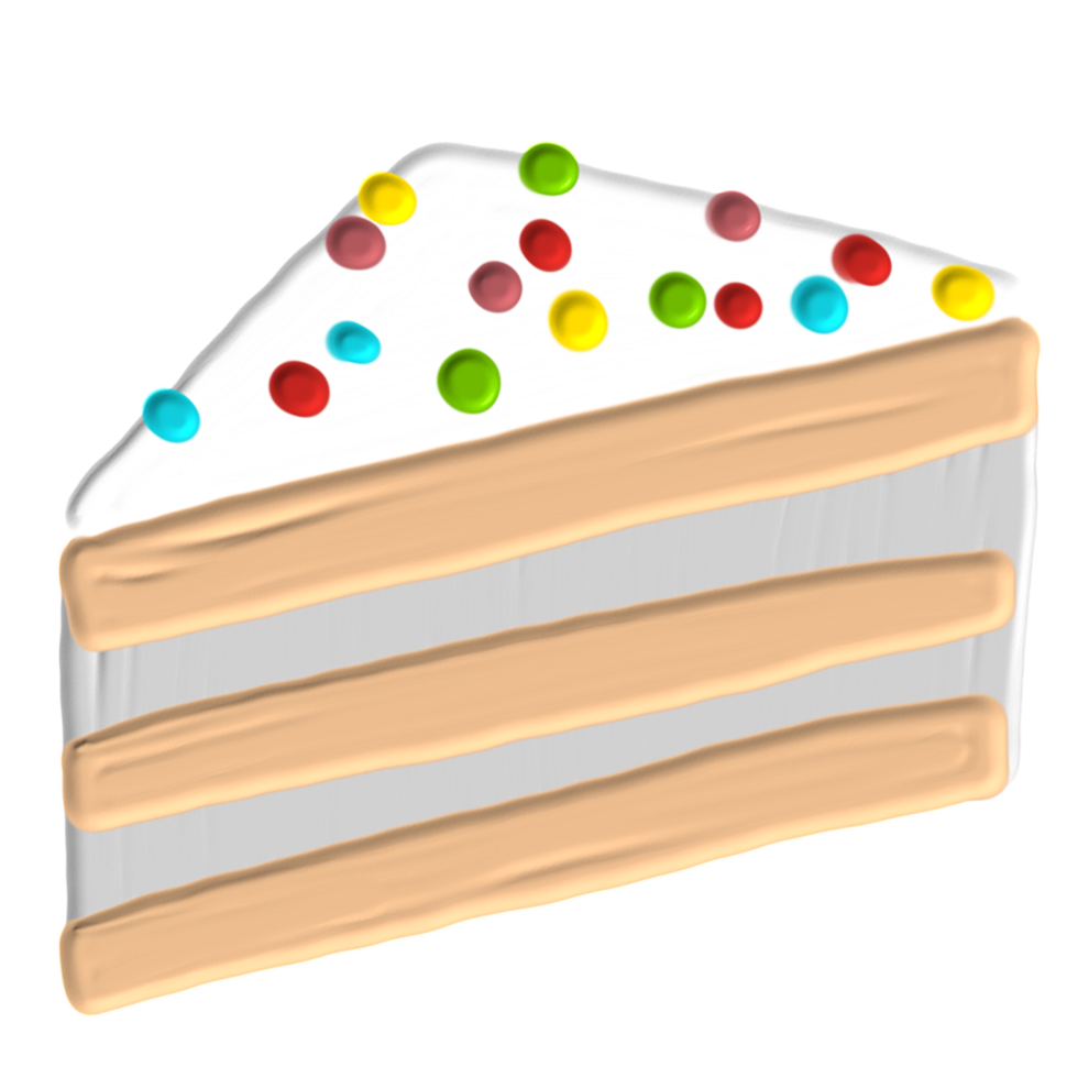 hand drawn cute cake png