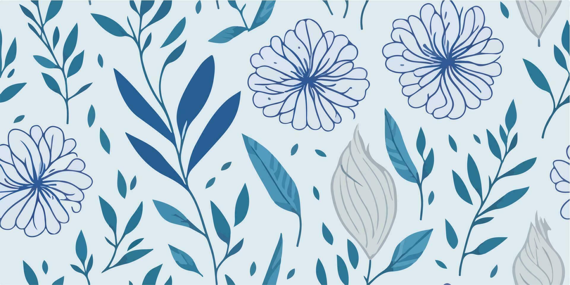 floral rapsodia, melódico vector ilustración de armonioso flor patrones