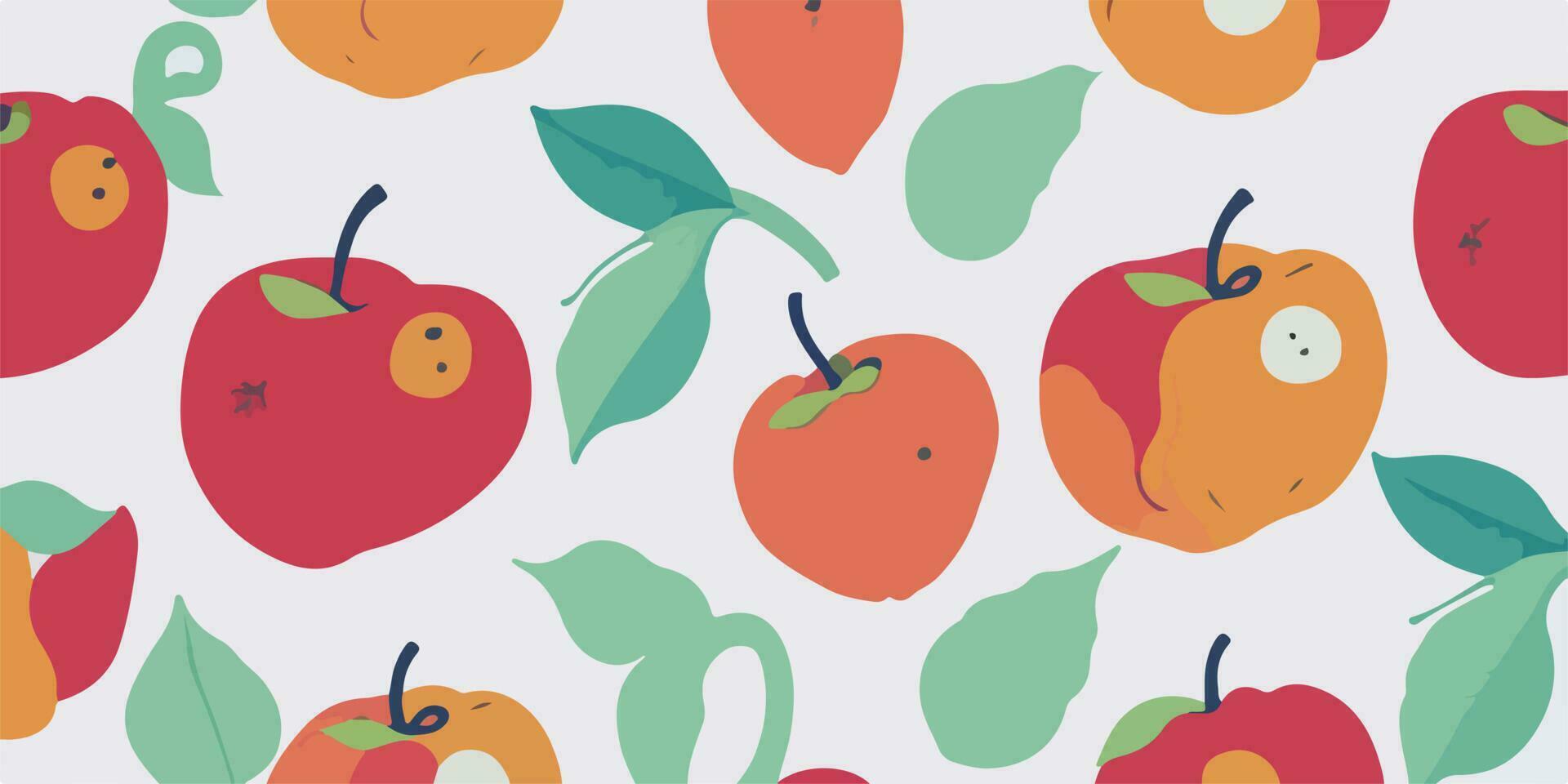 Tropical Temptations, Apple Patterns with Exotic Floral Illustrations vector