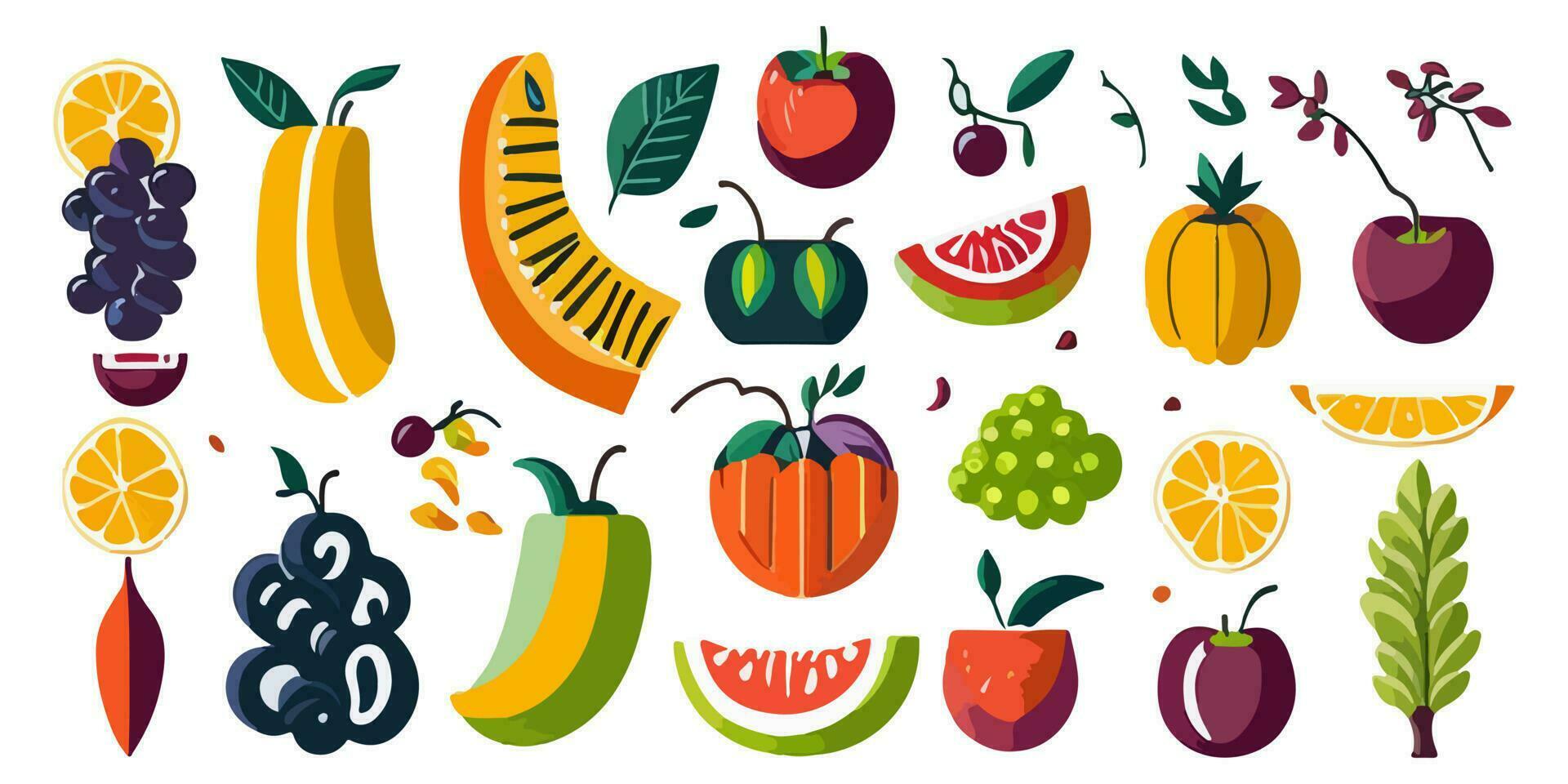 Tropical Giant Fruit Rendered in Striking Vector Design