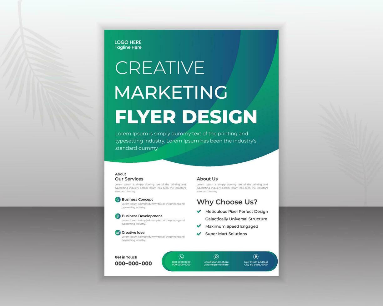 Corporate Flyer Design Template For Your Business With Abstract Shapes vector