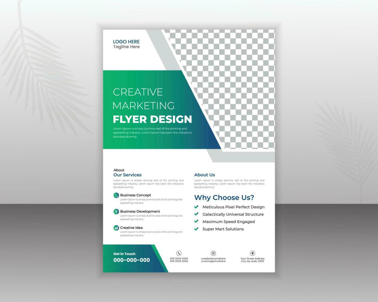 Corporate Flyer Design Template For Your Business With Abstract Shapes vector
