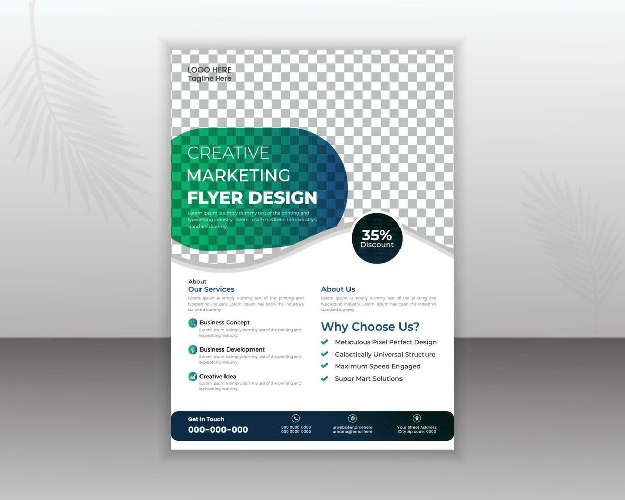 Corporate Flyer Design Template For Your Business With Abstract Shapes vector