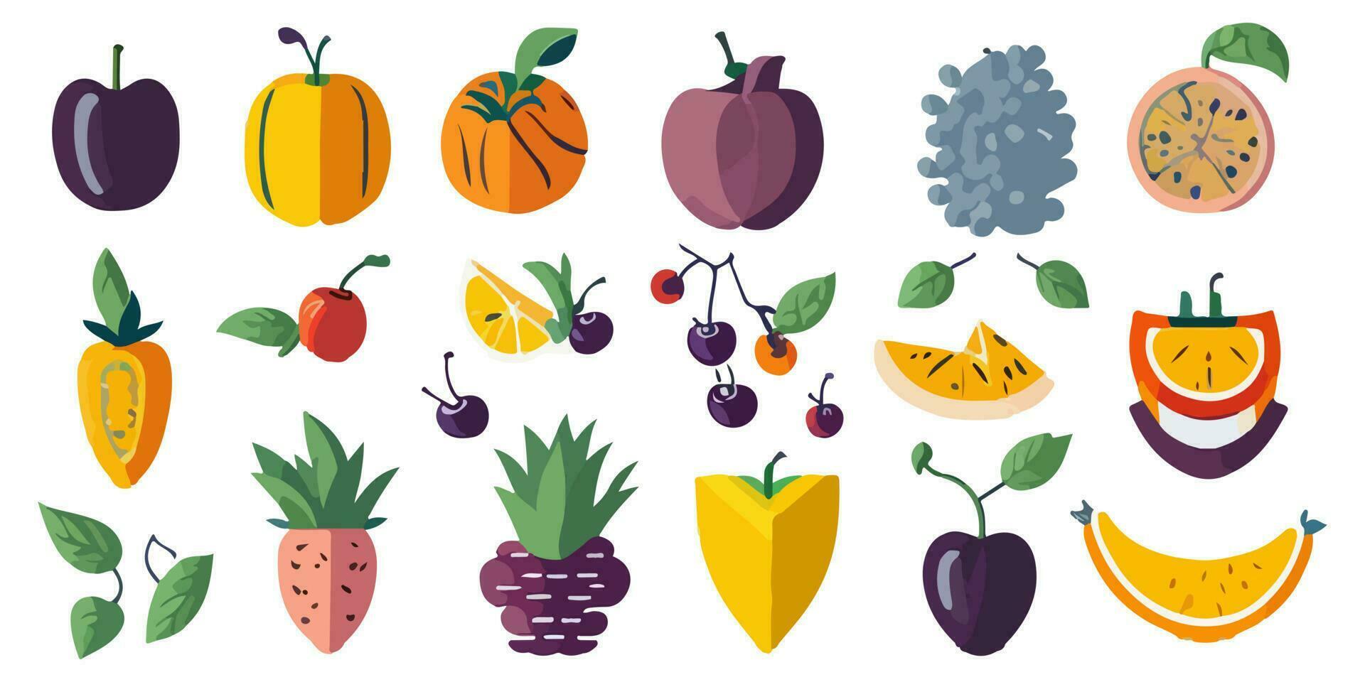 Versatile and Nutritious Fruit Captured in Vector Beauty