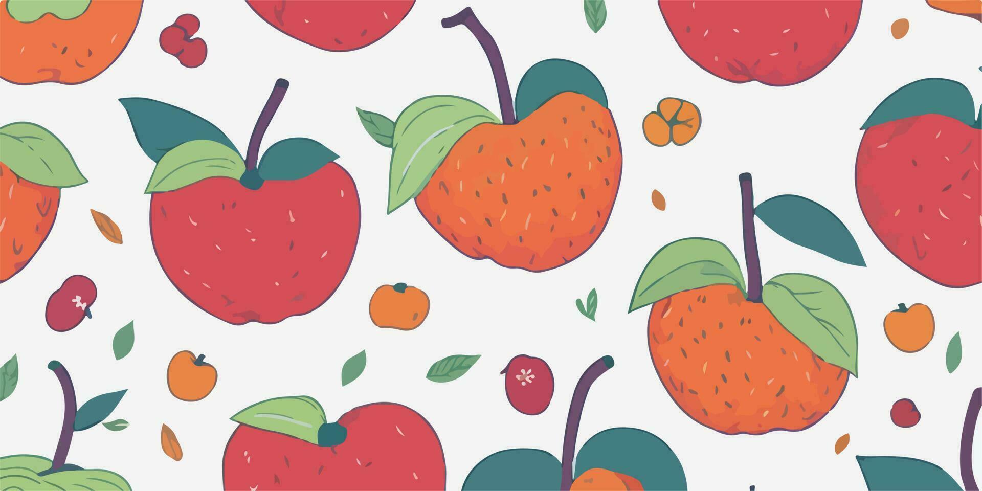 botánico elegancia, floral patrones con elegante manzana ilustraciones vector