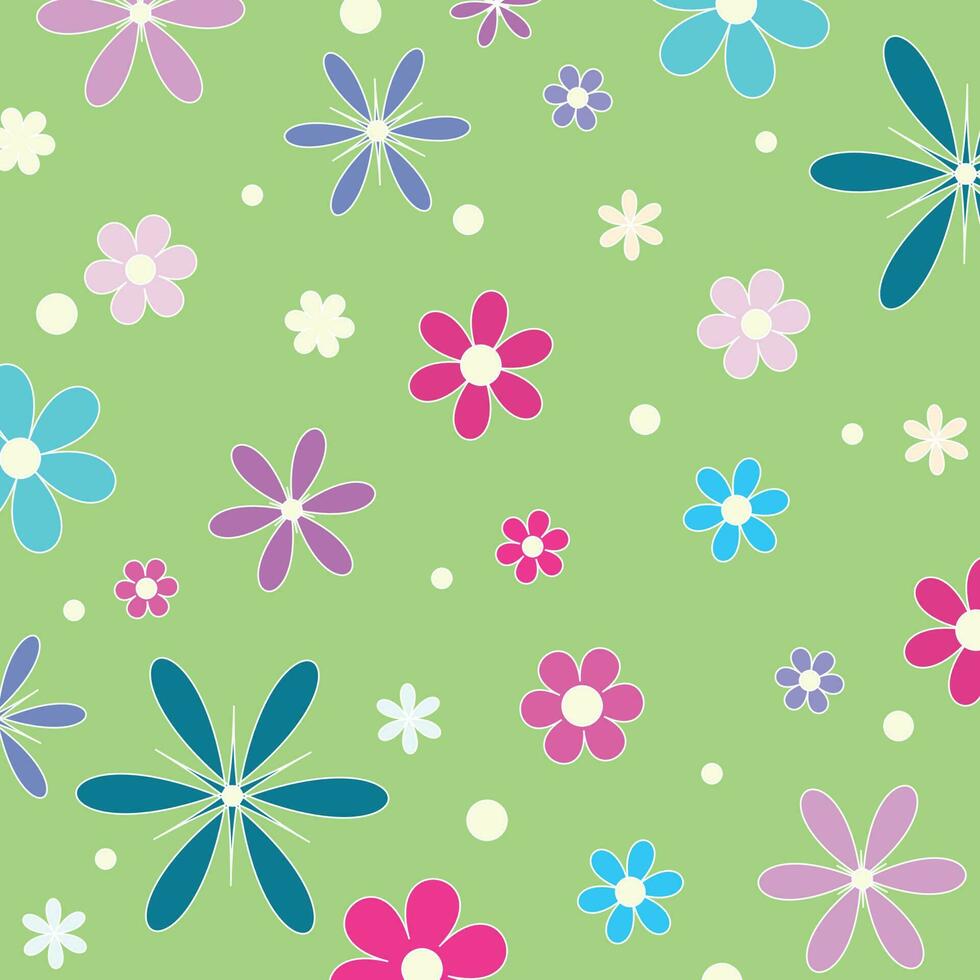 vector hand drawn groovy floral pattern