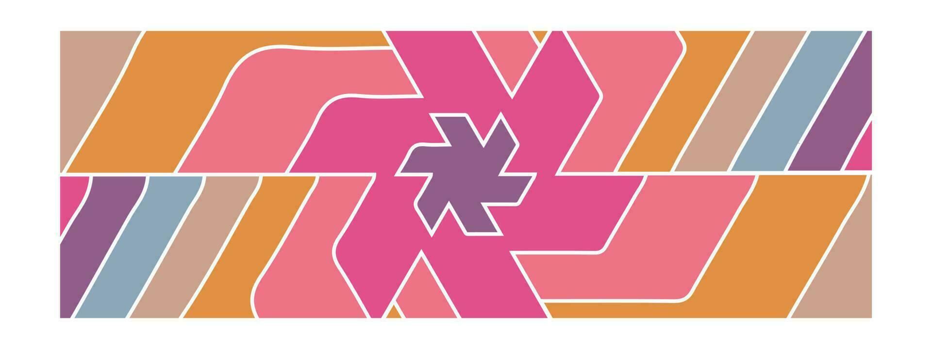 retro vintage 60s 70s style abstract art background. swirl twirl pattern. twisted vector texture in trendy retro psychedelic style
