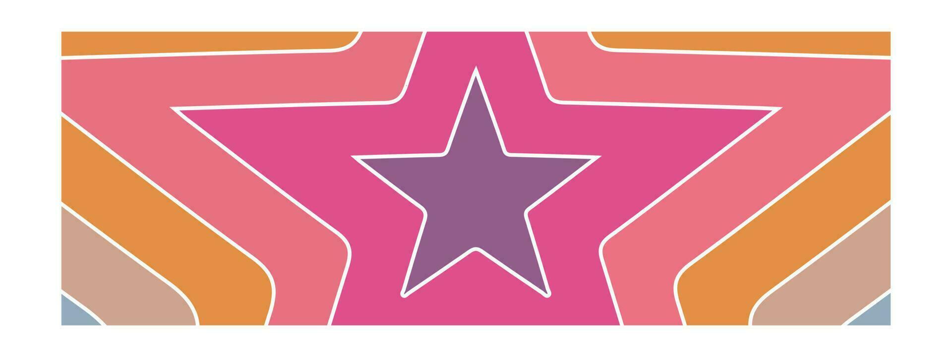 retro vintage 70s abstract art background. star swirl, twiirl pattern. vector texture in trendy retro psychedelic style
