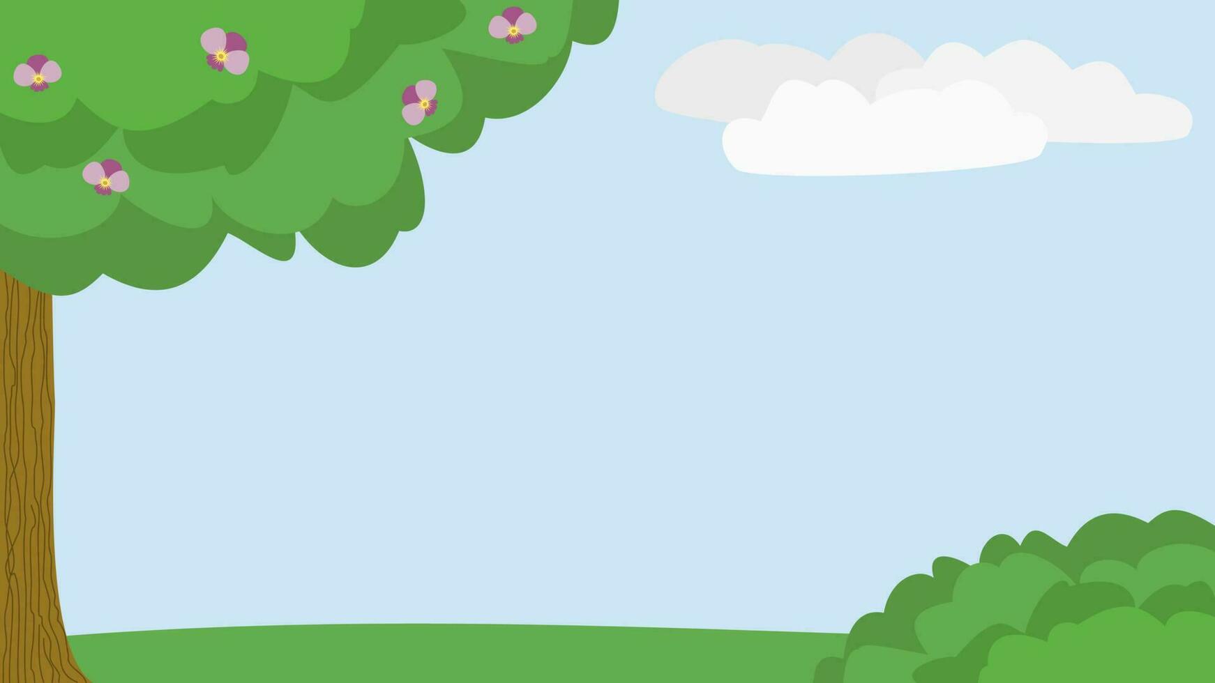 Cartoon spring landscape background vector