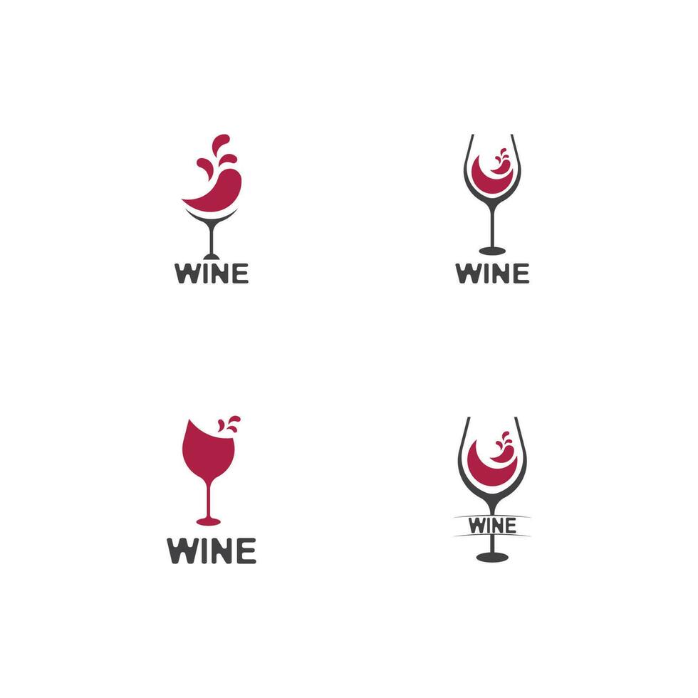 vino, icono, y, símbolo, vector, plantilla vector