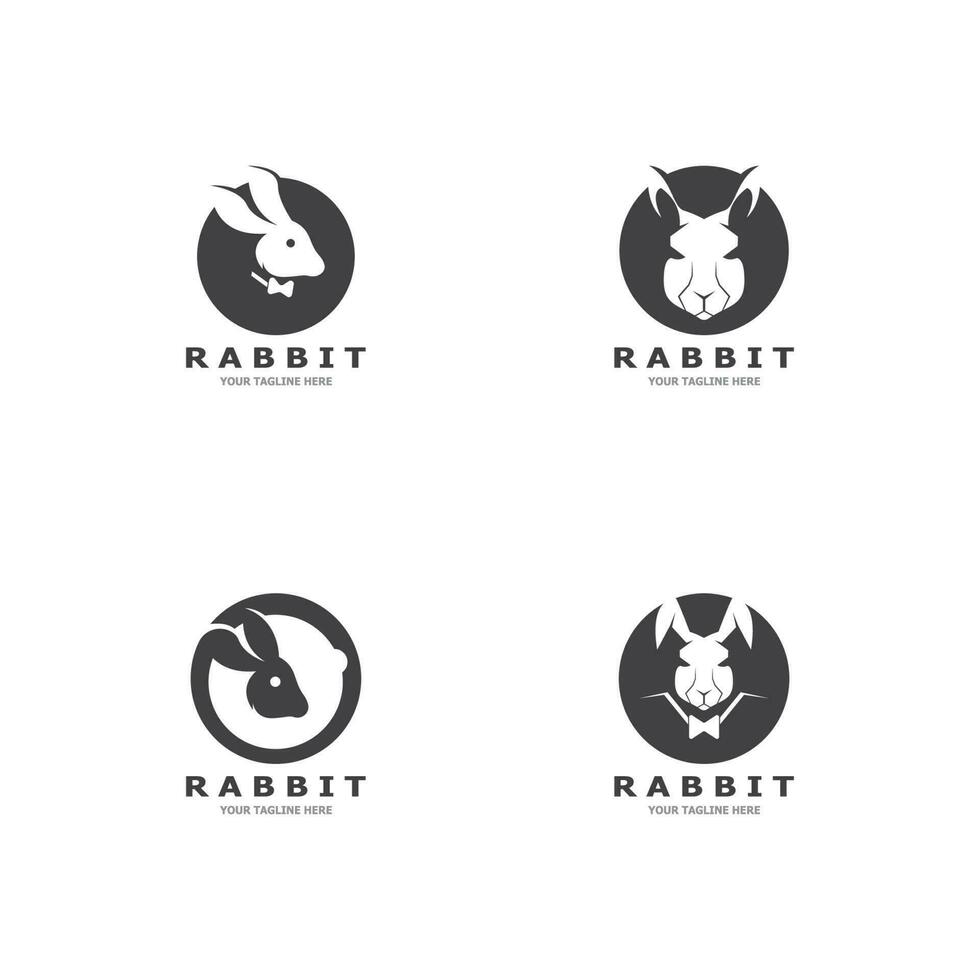 Rabbit logo vector art template illustration