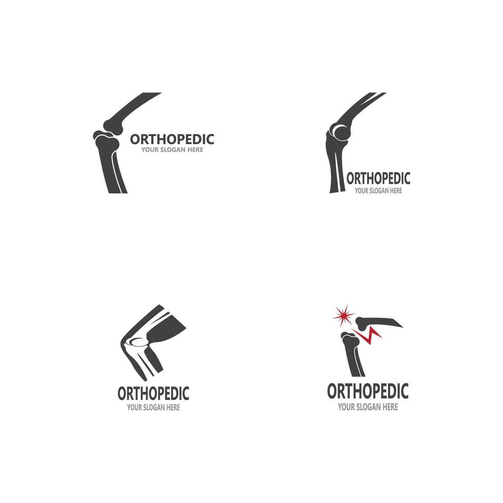 humano hueso ortopédico logo vector. anatomía esqueleto plano diseño modelo ilustración vector