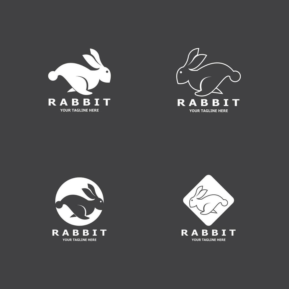 Rabbit logo vector art template illustration