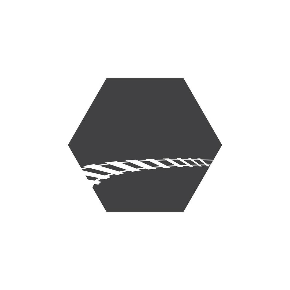 Rail with tunnel logo icon vector design template