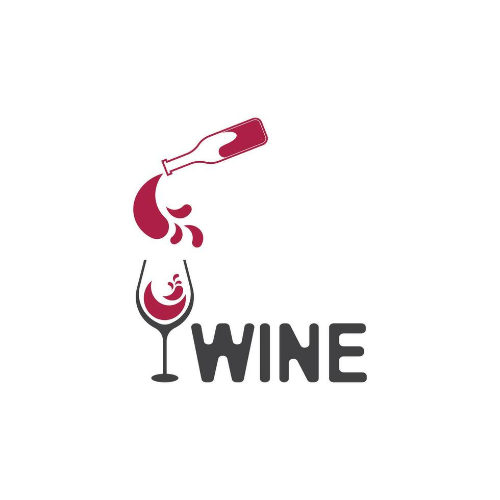 vino, icono, y, símbolo, vector, plantilla vector