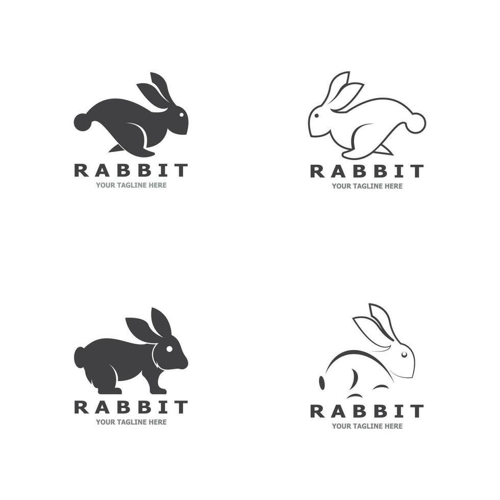 Rabbit logo vector art template illustration