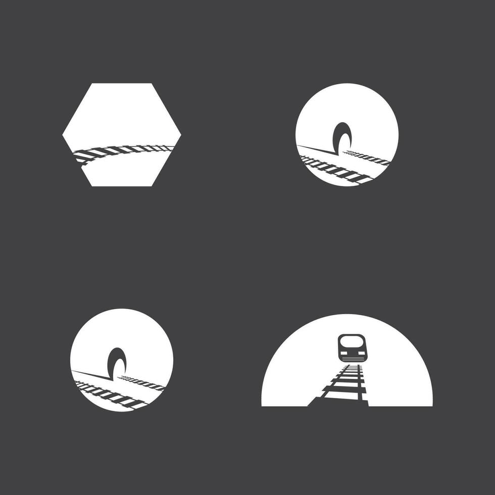 Rail with tunnel logo icon vector design template