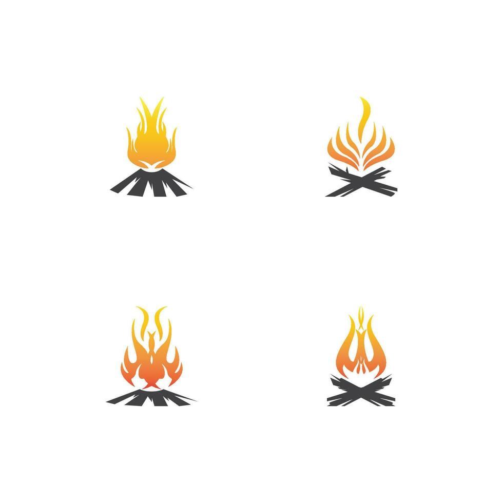 Vintage hipster bonfire logo vector illustration