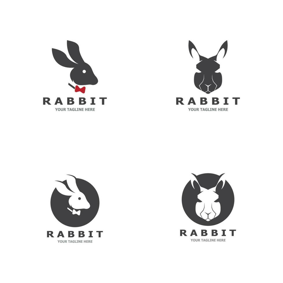 Rabbit logo vector art template illustration