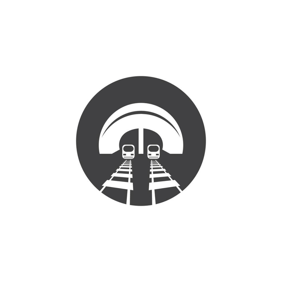 Rail with tunnel logo icon vector design template