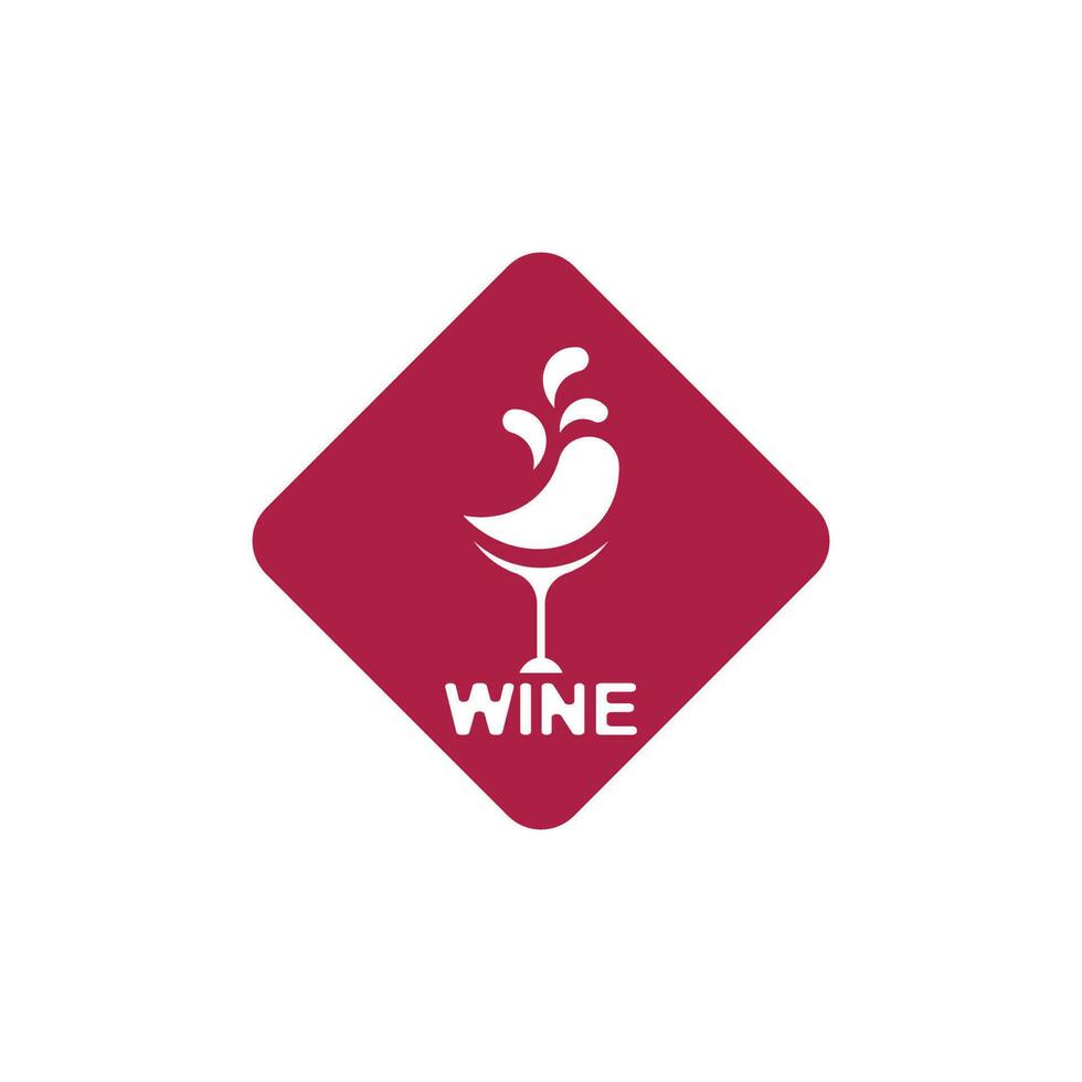 vino, icono, y, símbolo, vector, plantilla vector