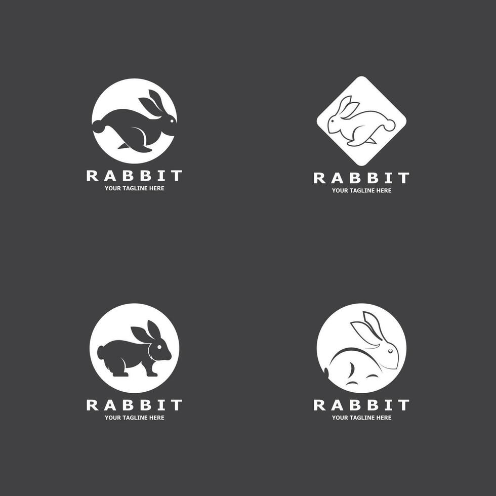 Rabbit logo vector art template illustration