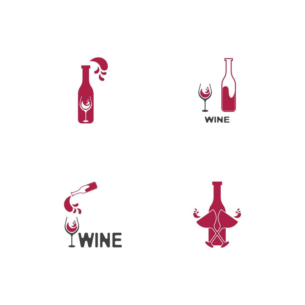 vino, icono, y, símbolo, vector, plantilla vector