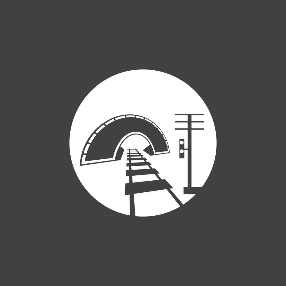 carril con plantilla de diseño de vector de icono de logotipo de túnel