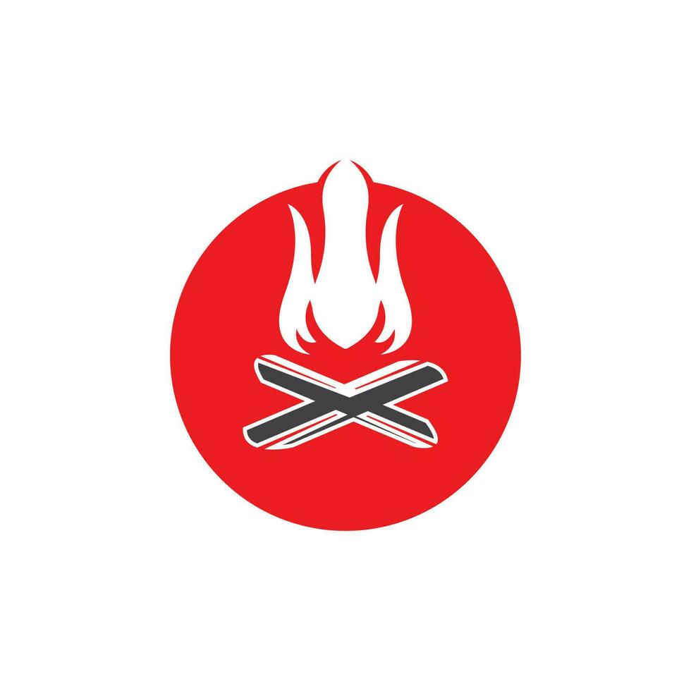 Vintage hipster bonfire logo vector illustration