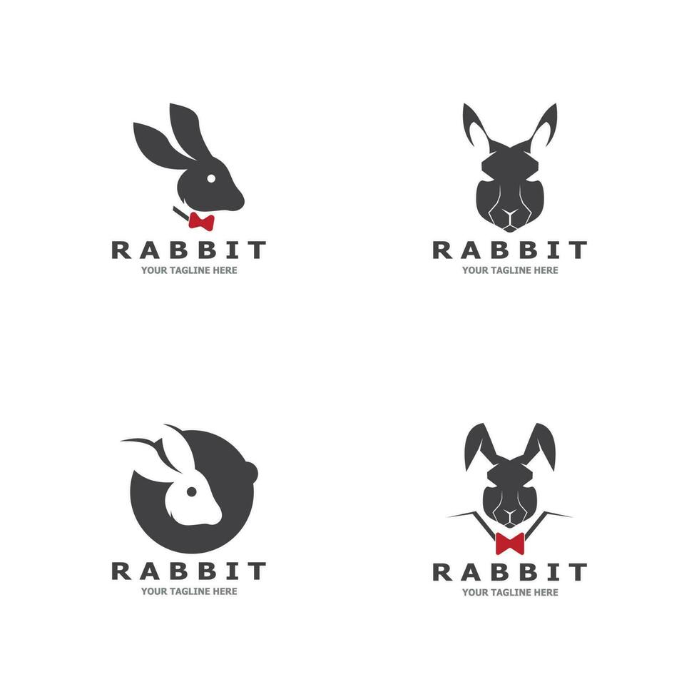Rabbit logo vector art template illustration