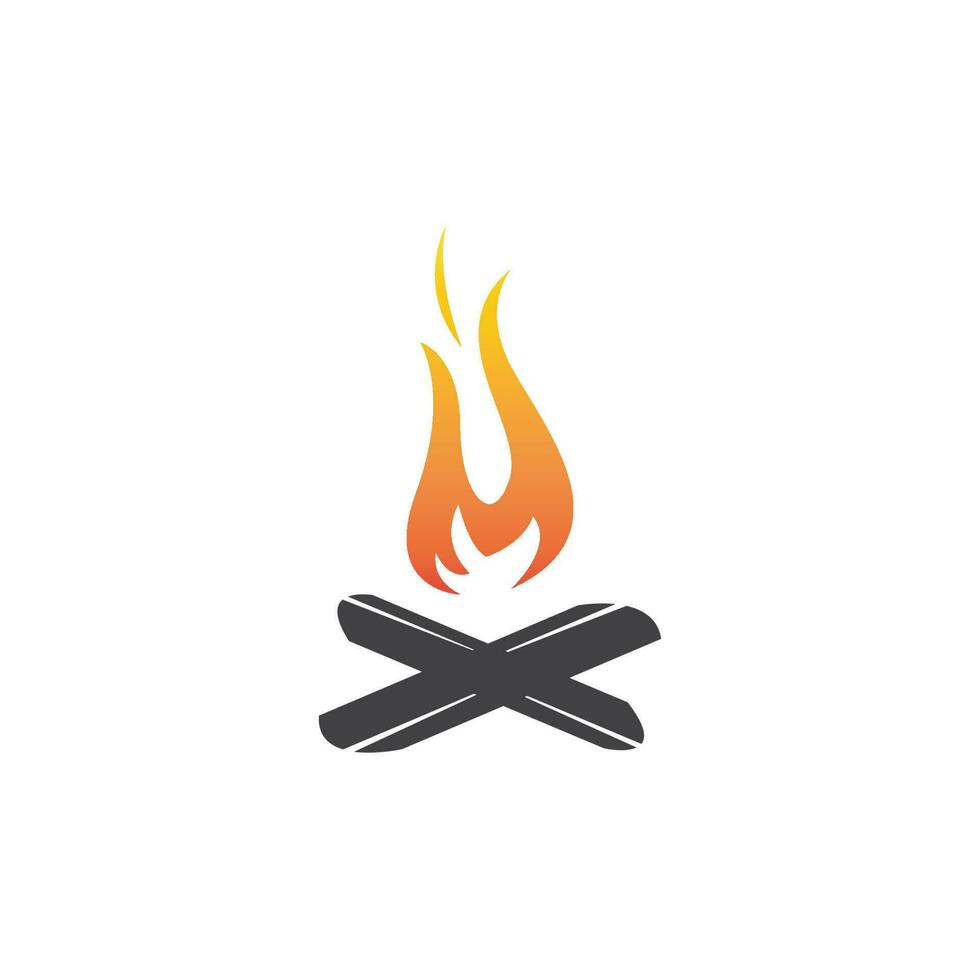 Vintage hipster bonfire logo vector illustration