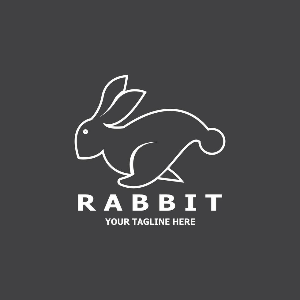 Rabbit logo vector art template illustration