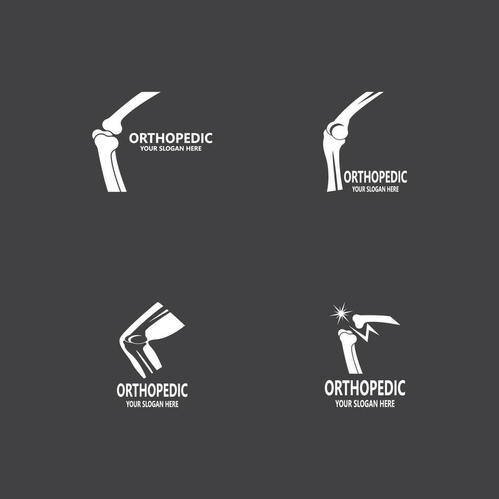 Human bone orthopedic logo vector. Anatomy skeleton flat design template illustration vector
