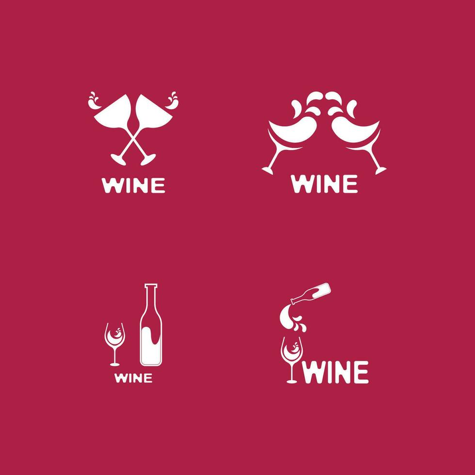 vino, icono, y, símbolo, vector, plantilla vector